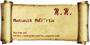 Matusik Márta névjegykártya